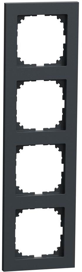 Рамка 4х цвят Антрацит, M-Pure System M Merten SE, SCHNEIDER ELECTRIC, MEG4040-3614