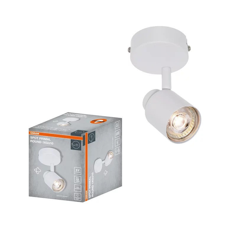 LED ОСВЕТИТЕЛНО ТЯЛО SPOT PRIMAL WHITE 1XGU10 ROUND WHITE LEDVANCE