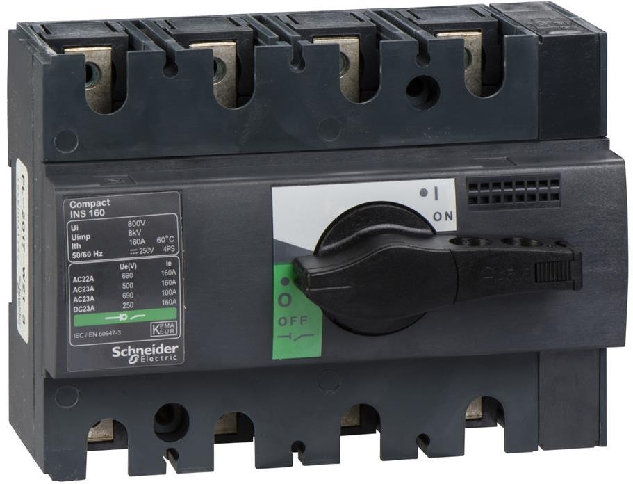Товаров прекъсвач INS160 4P 160A, за DIN монтаж, с ръкохватка SE, SCHNEIDER ELECTRIC НИСКО НАПРЕЖЕНИЕ, 28913