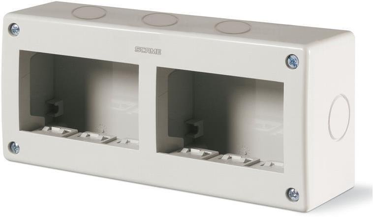 Конзолна кутия, 198x82x66mm, 6 модула, повърхностен монтаж, Unibox, Scame, 136.4126, IP40