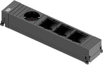 Модул за POWER FRAME PVC 4M с 1х Шуко и 3х празни модула, цвят Черен, Bachmann, BACHMANN, B916.0611