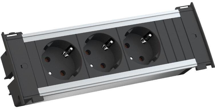 Модул за KAPSA S с 3х Шуко, цвят Черен, Bachmann, BACHMANN, B927.050