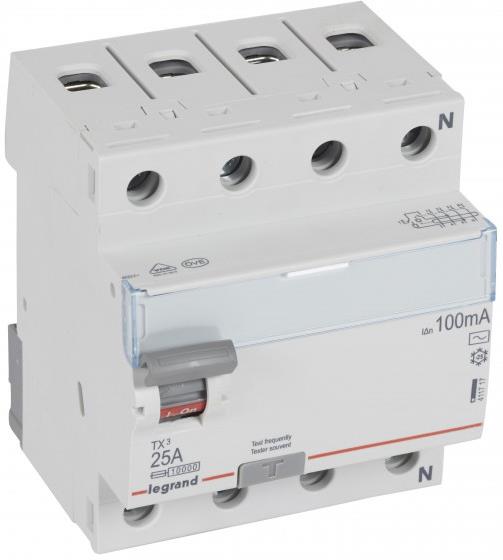 ДТЗ 4P 25A 100mА серия TX3 ID тип AC Legrand, LEGRAND НИСКО НАПРЕЖЕНИЕ, 411717