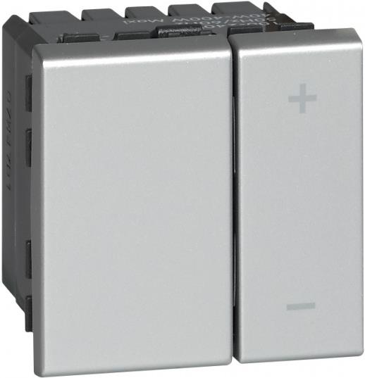 Димер бутонен R=3-400W L=3-400VA LED=3-75W цвят алуминий Mosaic Legrand , LEGRAND, 79207