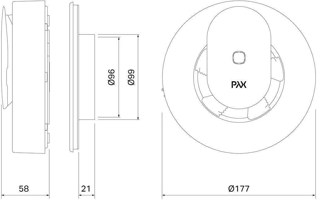 Вентилатор Smart PAX ф100-120мм, цвят Бял, 110м3/ч, 4W, 20dB PAX Norte