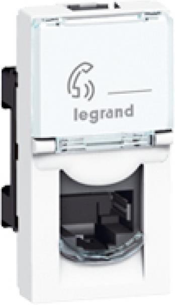 Розетка RJ45 UTP cat.6A 1 мод. цвят бял Mosaic Legrand, LEGRAND, 76571