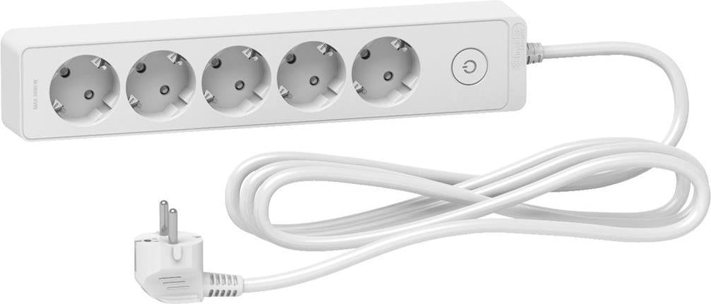 Разклонител бял 5 гнезда 3 метра /1.5mm2 и ключ серия UNICA SE, SCHNEIDER ELECTRIC, ST9453W
