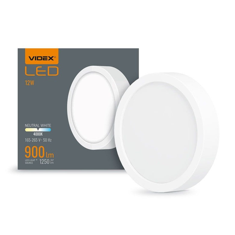 LED ЛАМПА VLE-DLRS-124 SURFACE FRAME RD 12W/4K/WH VIDEX