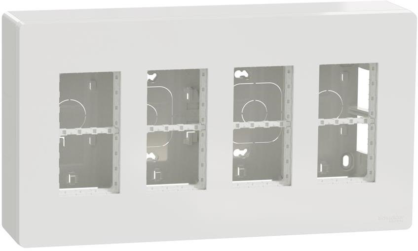 Моноблок за открит монтаж 4x4 мод. цвят Бял Unica System+ SE, SCHNEIDER ELECTRIC, NU124418