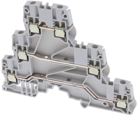 Редова клема ТРИРЕДОВА сива 4мм2 ZS4-T3 серия SNK ABB, 1SNK505212R0000