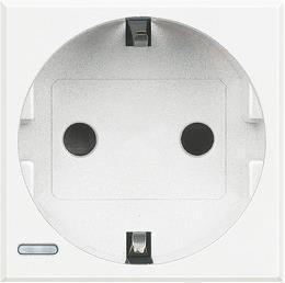 Контакт ШУКО 2P+E 2 мод. 16A цвят Бял Axolute Bticino, BTICINO, HD4141