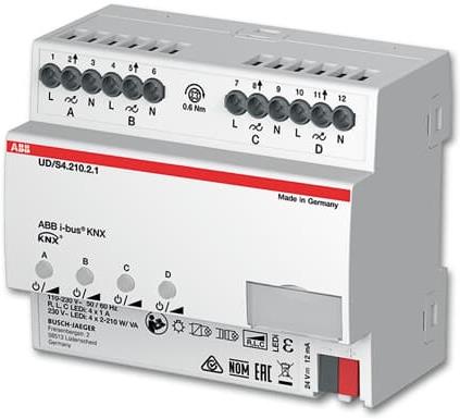 Димер универсален UD/S4.210.2.1 4х 210VA 6DIN KNX ABB, 2CKA006197A0047