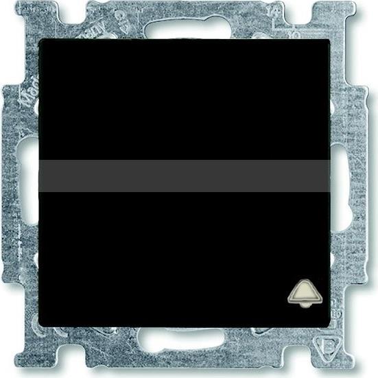 Бутон цвят ЧЕРЕН със символ звънец и място за етикет Basic 55 ABB, 2CKA001413A1097