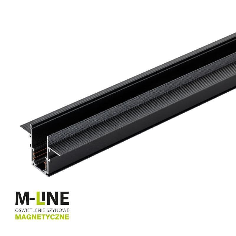 Магнитна релса за вътрешен монтаж M-LINE, черна, 2м, DPM, MTL-R-2-B