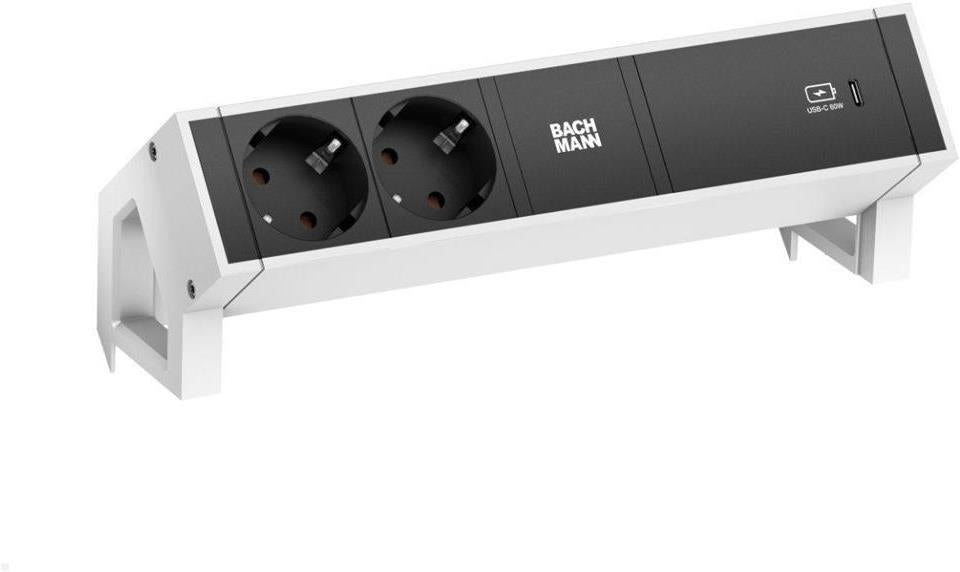 Модул DESK 2 с 2х Шуко и USB тип C Power Delivery 60W, цвят Инокс, Bachmann, BACHMANN, B902.903