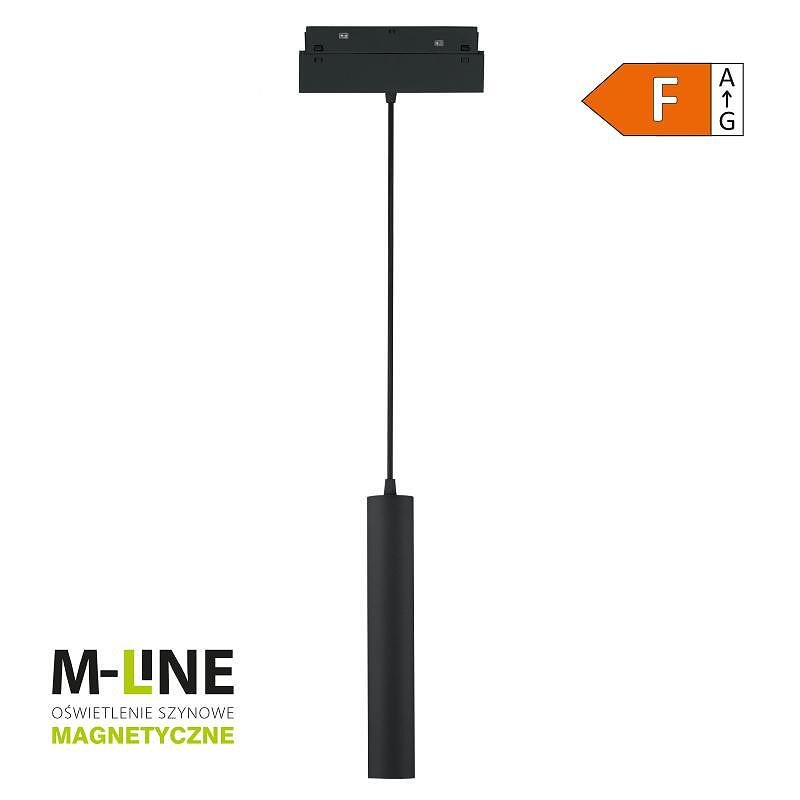 Висяща лампа с магнитен релсов плафон X-LINE, черна, 10 W, 800 lm, 4000 K, 30 см, DPM, MTL-SP-10W-B