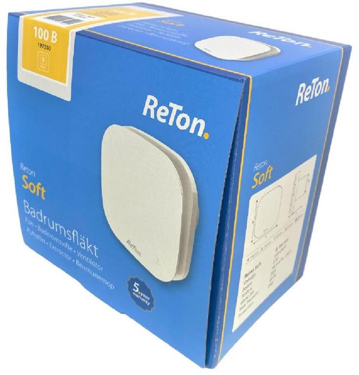 Вентилатор Soft T ф100мм, цвят Бял, 90м3/ч, 8W, 31dB, с таймер и клапа ReTon, FRESH & PAX, V197551