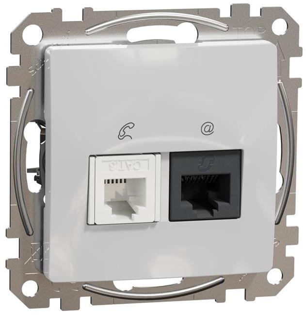 Розетка RJ11+RJ45 UTP cat.6 цвят Алуминий Sedna SE, SCHNEIDER ELECTRIC, SDD113468