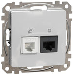 Розетка RJ11+RJ45 UTP cat.6 цвят Алуминий Sedna SE, SCHNEIDER ELECTRIC, SDD113468