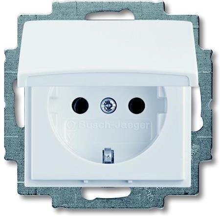 Контакт ШУКО 16A с капак цвят БЯЛ Basic 55 ABB, 2CKA002018A0350