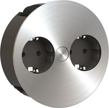 Модул TWIST с 2х Шуко, с кабел 2м, цвят Инокс, Bachmann, BACHMANN, B931.000