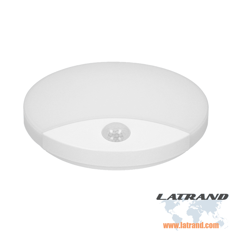 VIRAZON LED 15W, плафон със сензор за движение 1050lm, IP44, 4000K, млечно бял цвят - AD-PL-6064WLPMR4, ORNO