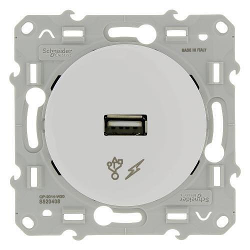 SCHNEIDER ELECTRIC - E010160124 USB зарядно устройство Odace бял