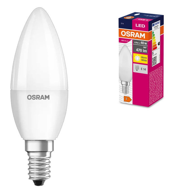 LED ЛАМПА VALUE CLB40 470lm/827 E14 LEDVANCE