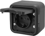 Контакт шуко за открит монтаж IP55 цвят Антрацит Bura Commel, COMMEL, C043-111
