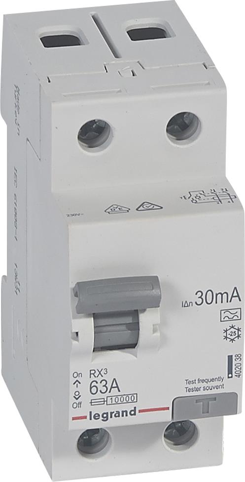 ДТЗ 2P 63A 30mА серия RX3 ID тип A Legrand, LEGRAND НИСКО НАПРЕЖЕНИЕ, 402038
