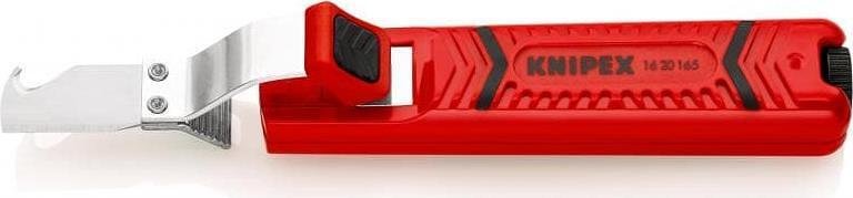 Кабелен нож, за изолация Ø8-28мм, червена ръкохватка 165мм, с фиксатор, Knipex - K1620165SB