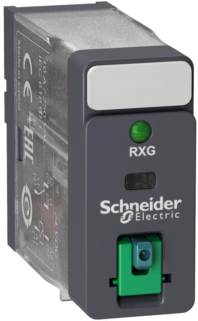 Реле интерфейсно RXG 24 VDC, 10A, 1 превключващ контакт, LED, монтаж в цокъл SE, SCHNEIDER ELECTRIC НИСКО НАПРЕЖЕНИЕ, RXG12BD