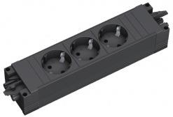 Модул STEP BASE с 3х Шуко, цвят Черен, Bachmann, BACHMANN, B906.18818