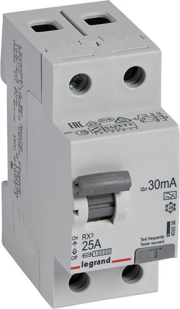 ДТЗ 2P 25А 30mА серия RX3 ID тип A Legrand, LEGRAND НИСКО НАПРЕЖЕНИЕ, 402036