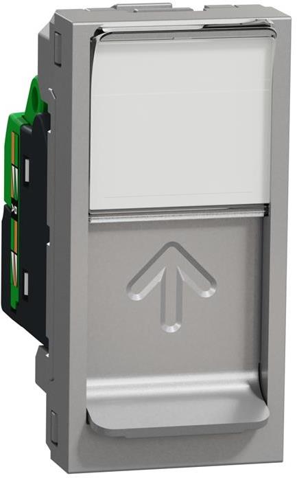 Розетка RJ45 STP cat.6A S-One 1 мод. цвят Алуминий Unica SE, SCHNEIDER ELECTRIC, NU344830