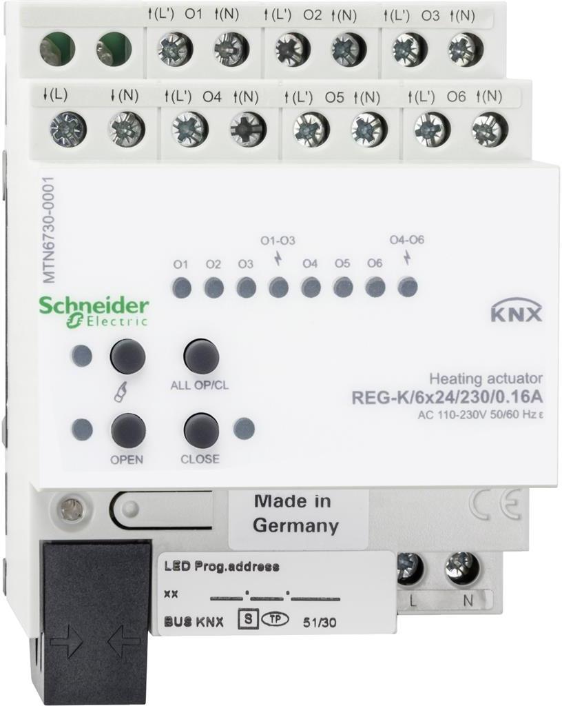 Актуатор отопление REG-K/6x24/230/0.16A 6х 24...230Vac 4DIN KNX SE /до изчерпване/, MTN6730-0001
