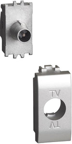 Розетка TV тип коаксиал преходна 1 мод. цвят Алуминий LL Bticino, BTICINO, NT4202P14N