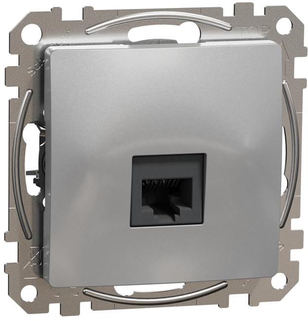 Розетка RJ45 UTP cat.6 S-One цвят Алуминий Sedna SE, SCHNEIDER ELECTRIC, SDD113461