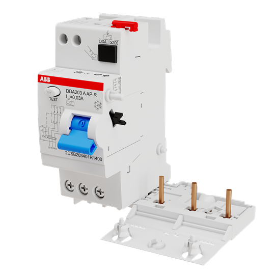 ДТЗ модул DDA203 3P 40A 30mA тип A 2 мод. ABB, 2CSB203401R1400