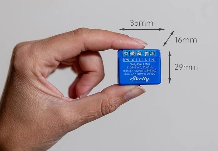 Микромодул Smart реле 1х On/Off 8A изисква неутрала Shelly Plus 1 Mini - 265659