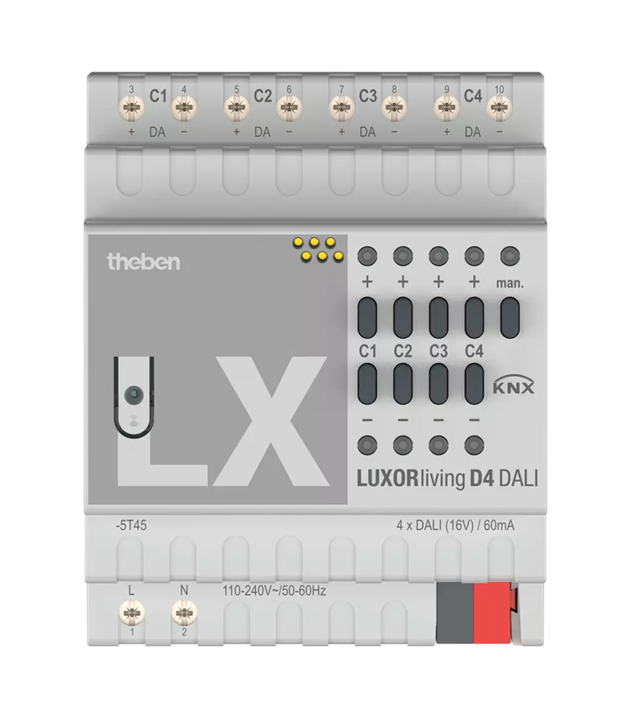Актуатор DALI gateway D4 4х 30 баласта 4DIN LUXORliving Theben, KNX, 4800300