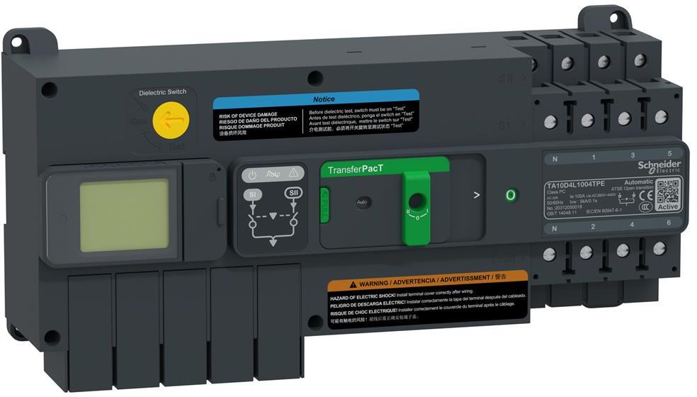 АВР I-0-II 4P 100A TransferPacT SE, SCHNEIDER ELECTRIC НИСКО НАПРЕЖЕНИЕ, TA10D4L1004TPE