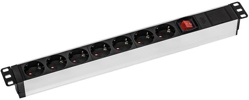 Разклонител PDU 19" 1U 7x Шуко, с ключ, без кабел AS Schwabe, AS - SCHWABE, AS18195
