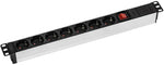 Разклонител PDU 19" 1U 7x Шуко, с ключ, без кабел AS Schwabe, AS - SCHWABE, AS18195