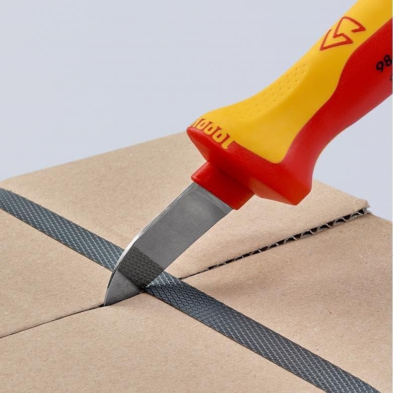 Кабелен нож, VDE 1000V жълто-червена ръкохватка 190мм, Knipex - K9852