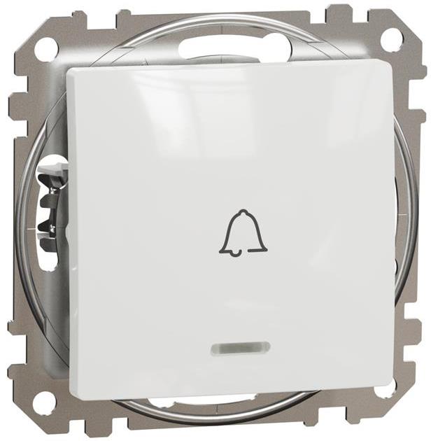 Бутон с подсветка и символ "звънец" цвят Бял Sedna SE, SCHNEIDER ELECTRIC, SDD111131L