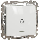 Бутон с подсветка и символ "звънец" цвят Бял Sedna SE, SCHNEIDER ELECTRIC, SDD111131L