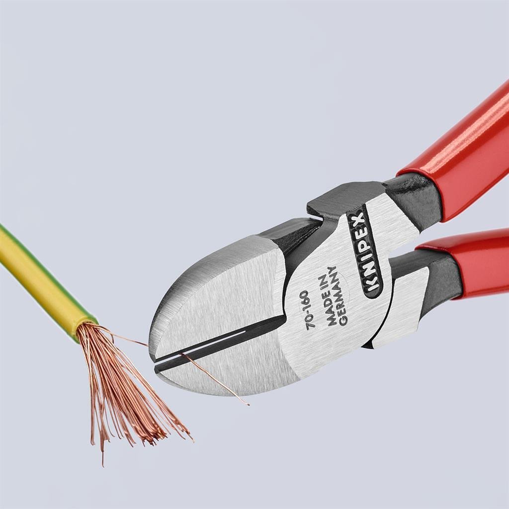 Клещи диагонални резачки, червена ръкохватка 160мм, Knipex - K7001160