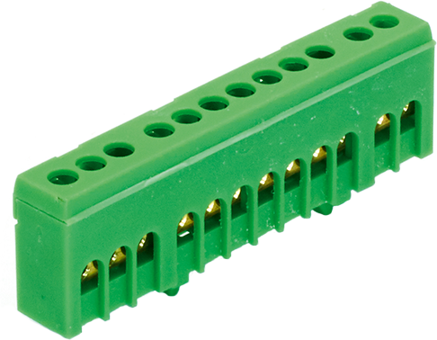 Клема изолирана ЗЕЛЕНА PE12H 12x16mm² IP20 63A 690V MOREK, MAD1012G15