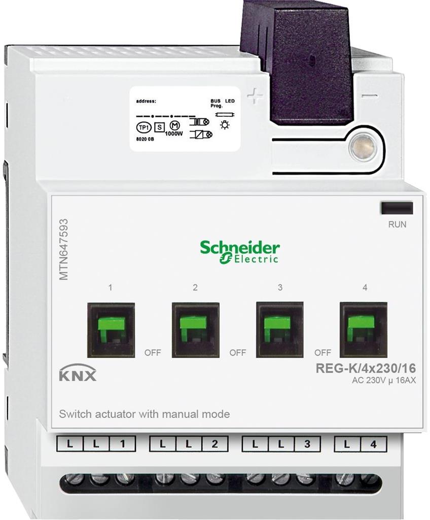 Актуатор изходи с ръчно управление REG-K 4х 230Vac 16A 4DIN KNX SE, MTN647593